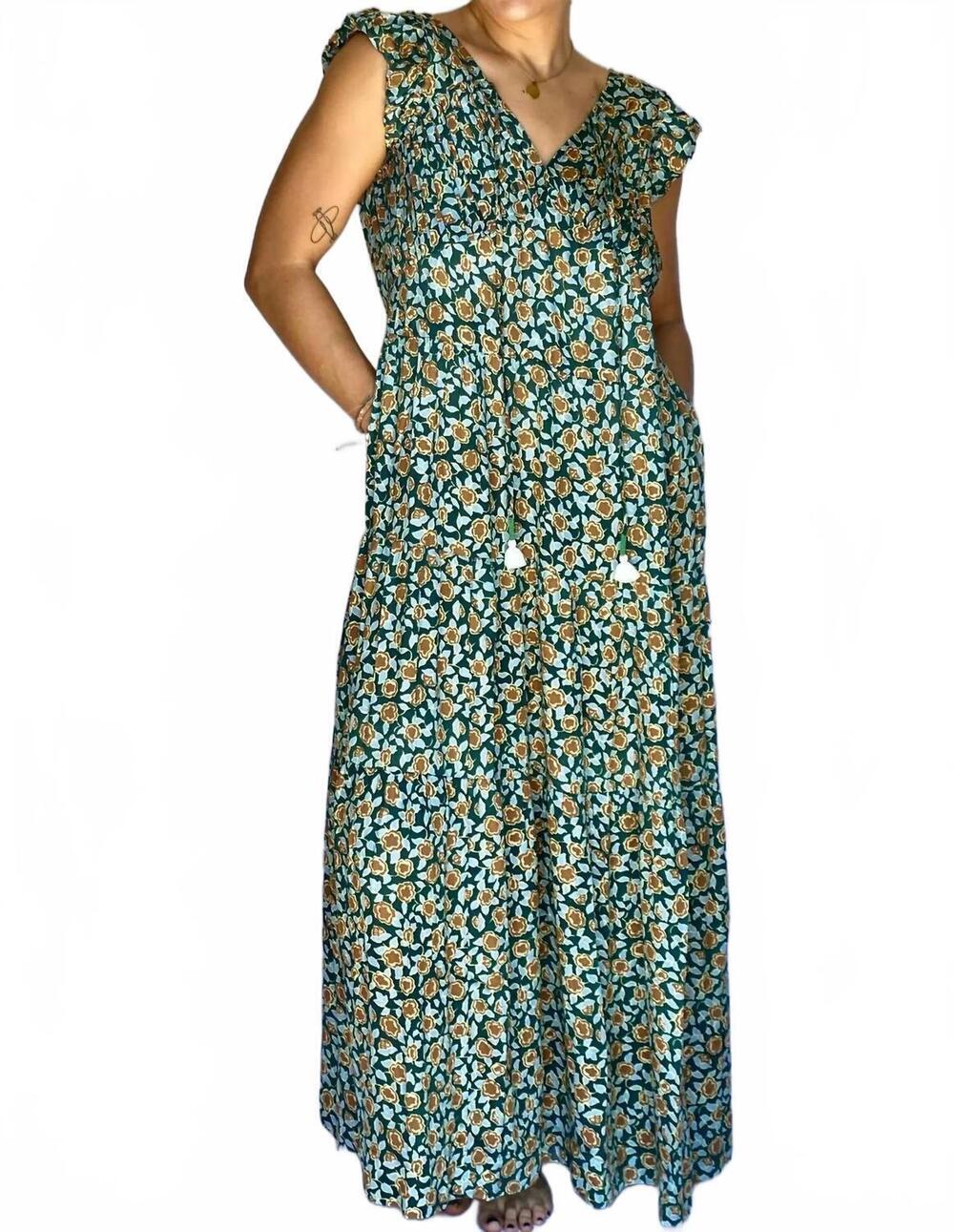 NEW OMIKA jacqueline maxi dress in felice fern
